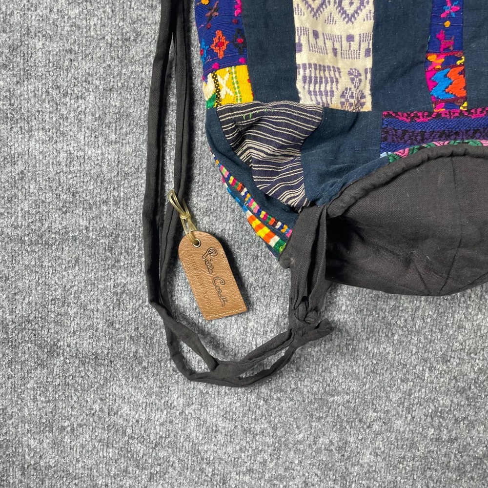 Patchwork Backpack Tote Bag‎ Colorful Hippie Hobo Boho Lined Sack Retro Cotton - Picture 11 of 16